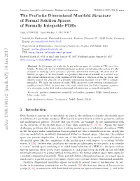 The Profinite Dimensional Manifold Structure of Formal Solution Spaces of Formally Integrable Pdes