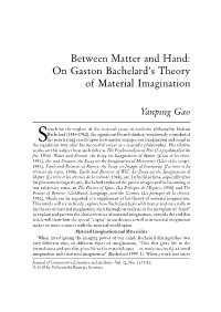 Between Matter and Hand: on Gaston Bachelard's Theory of Material