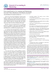 Detecting Fraud in Accounting and Marketing
