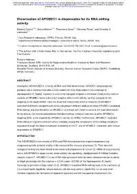 Dimerisation of APOBEC1 Is Dispensable for Its RNA Editing Activity