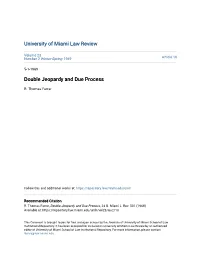 Double Jeopardy and Due Process