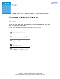 Phonology in Generative Grammar