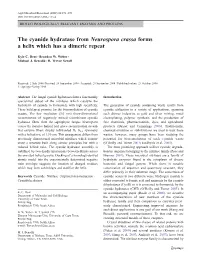 The Cyanide Hydratase from Neurospora Crassa Forms a Helix Which Has a Dimeric Repeat