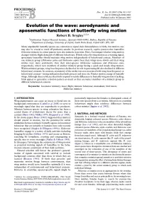Aerodynamic and Aposematic Functions of Butterfly Wing Motion Robert B