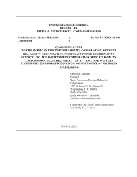 Comments of NERC and the Regional Entities on NOPR
