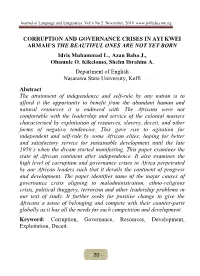 Corruption and Governance Crises in Ayi Kwei Armah's