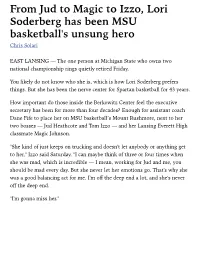 From Jud to Magic to Izzo, Lori Soderberg Has Been MSU Basketball's Unsung Hero Chris Solari