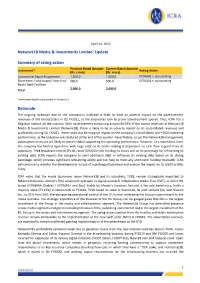 Network18 Media & Investments Limited: Update Summary of Rating