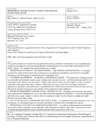 Pedestrian and Bicyclist Counts and Demand Estimation Study