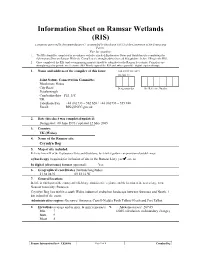 RIS) Categories Approved by Recommendation 4.7, As Amended by Resolution VIII.13 of the Conference of the Contracting Parties