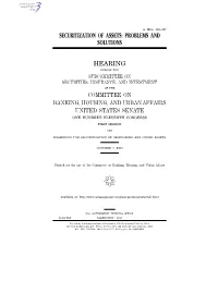 Securitization of Assets: Problems and Solutions