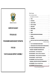 Composite Budget for 2020-2023 Programme Based Budget Estimates for 2020 Yunyoo-Nasuan District Assembly