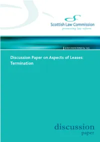 Discussion Paper on Aspects of Leases: Termination