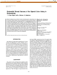 Endometrial Stromal Sarcoma of the Sigmoid Colon Arising in Endometriosis : a Case Report with a Review of Literatures