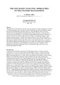 Evolving Approaches to Nile Waters Management