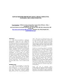 Surface Micromachine Microfluidics: Design, Fabrication, Packaging, and Characterization