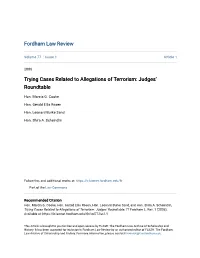Trying Cases Related to Allegations of Terrorism: Judges' Roundtable