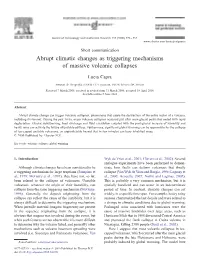 Abrupt Climatic Changes As Triggering Mechanisms of Massive Volcanic Collapses