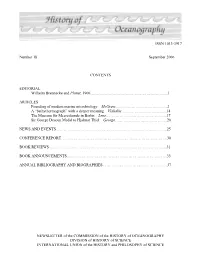 History of Oceanography, Number 18