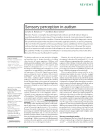 Sensory Perception in Autism