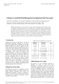 A Study on Landslide Risk Management by Applying Fault Tree Logics