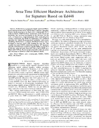 Area-Time Efficient Hardware Architecture for Signature Based on Ed448 2943