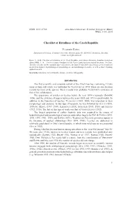 Checklist of Hirudinea of the Czech Republic