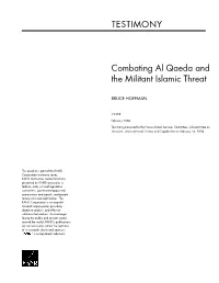 Combating Al Qaeda and the Militant Islamic Threat TESTIMONY