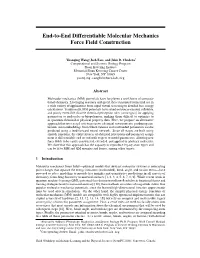 End-To-End Differentiable Molecular Mechanics Force Field Construction