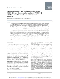 Genome-Wide Mrna and Microrna Profiling of the NCI 60 Cell-Line Screen and Comparison of Fdump[10] with Fluorouracil, Floxuridine, and Topoisomerase 1 Poisons