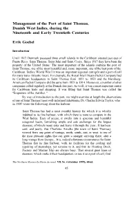 Management of the Port of Saint Thomas, Danish West Indies, During the Nineteenth and Early Twentieth Centuries