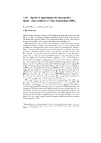 MPI–Openmp Algorithms for the Parallel Space–Time Solution of Time Dependent Pdes