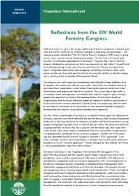 Reflections from the XIV World Forestry Congress
