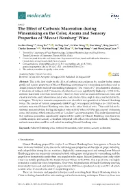 The Effect of Carbonic Maceration During Winemaking on the Color