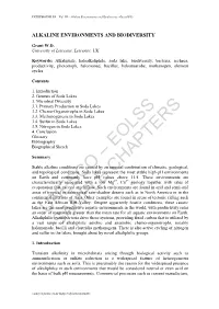 Alkaline Environments and Biodiversity - Grant W.D