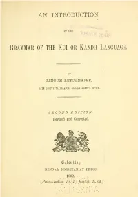 An Introduction to the Grammar of the Kui Or Kandh Language