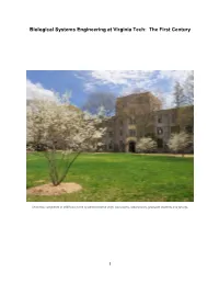 Biological Systems Engineering at Virginia Tech: the First Century