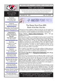 BULLETIN the Master Point Press IBPA Book of the Year Shortlist