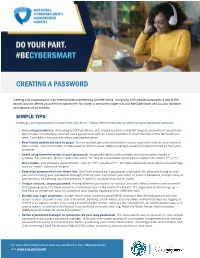 Creating a Password