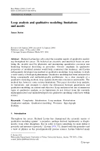 Loop Analysis and Qualitative Modeling: Limitations and Merits