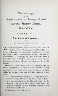 Maxwell, H C, the Lytes of Lytescary, Part II, Volume 38