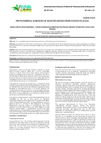 Phytochemical Screening of Selected Species from Convolvulaceae