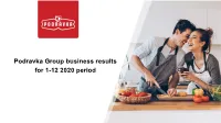 Podravka Group Business Results for 1-12 2020 Period