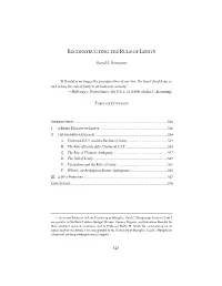 Reconstructing the Rule of Lenity