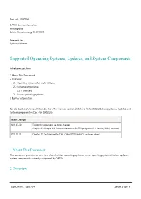 Supported Operating Systems, Updates, and System Components