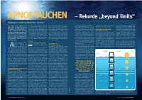 APNOETAUCHEN – Rekorde „Beyond Limits“ Wahnsinn Oder Kalkuliertes Risiko?