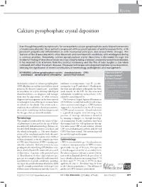 Calcium Pyrophosphate Crystal Deposition