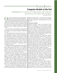 Computer Models at the Fed Modeling the U.S