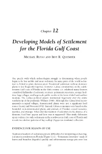 Developing Models of Settlement for the Florida Gulf Coast