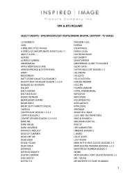 Epk & Bts Resume 1 Select Credits